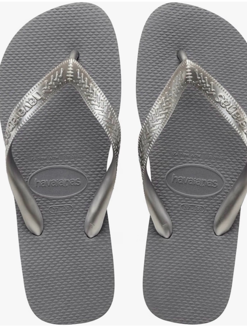 Havaianas Top Flip Flops steel grey/silver size 7/8